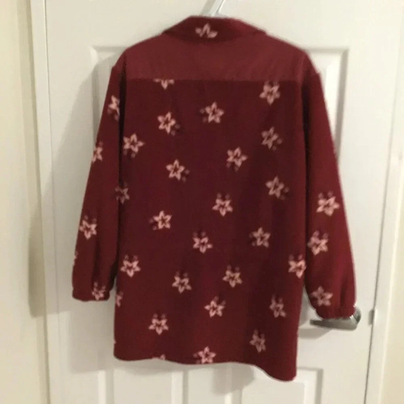 Vintage Fen.nelli SPORT long floral fleece jacket in Red and  white - Size 7/ 8 - Picture 4 of 11